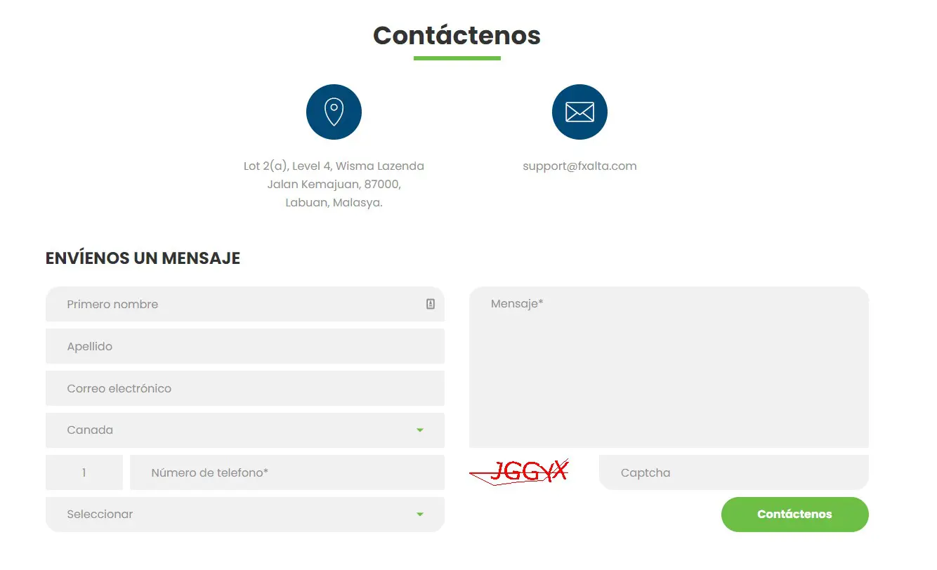 Contáctenos fxalta